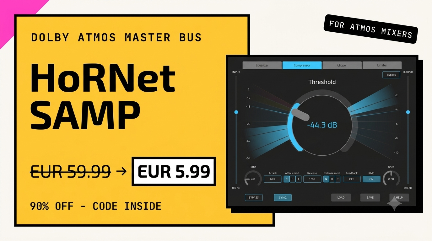 sam90 HoRNet MIX80 promo banner: pick any 3 plugins and get 80% off, showing the SongKey MK4, Spaces MK2 and SpectraDuck interfaces. Offer ends Thursday August 6.