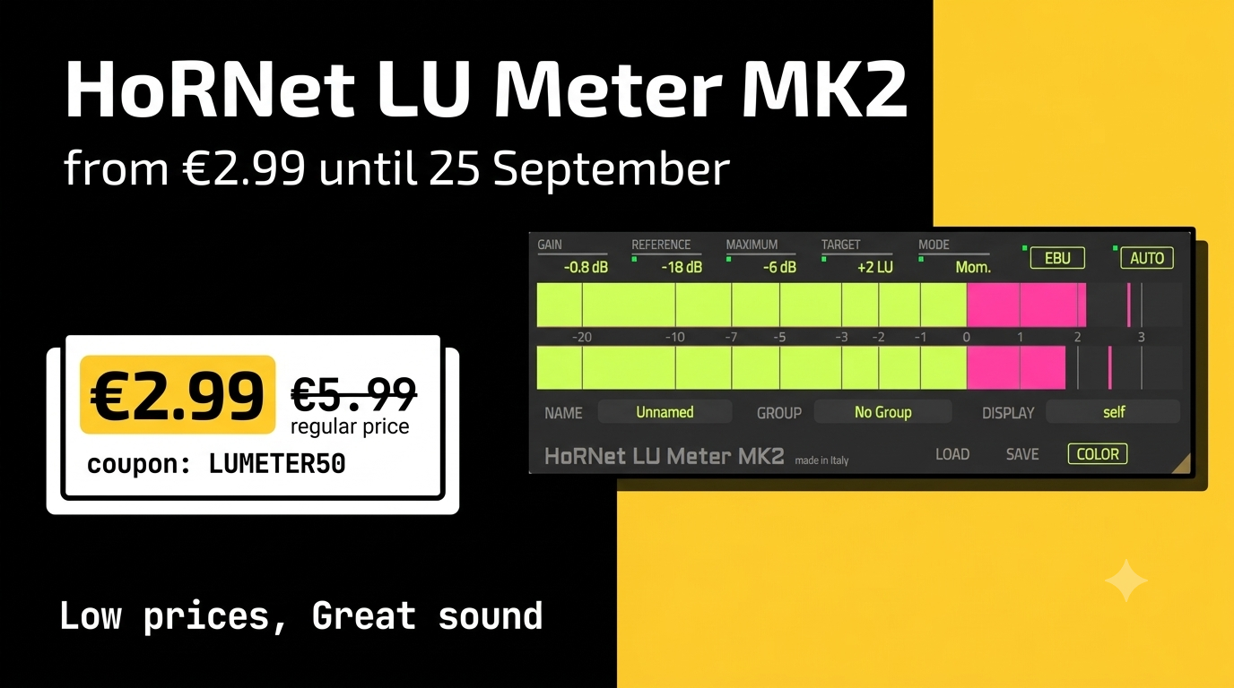 HoRNet MIX80 promo banner: pick any 3 plugins and get 80% off, showing the SongKey MK4, Spaces MK2 and SpectraDuck interfaces. Offer ends Thursday August 6.