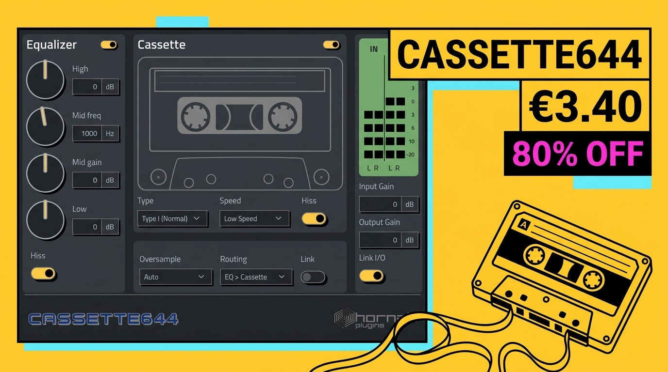 Gemini_Generated_Image_w9ecdsw9ecdsw9ec HoRNet MIX80 promo banner: pick any 3 plugins and get 80% off, showing the SongKey MK4, Spaces MK2 and SpectraDuck interfaces. Offer ends Thursday August 6.