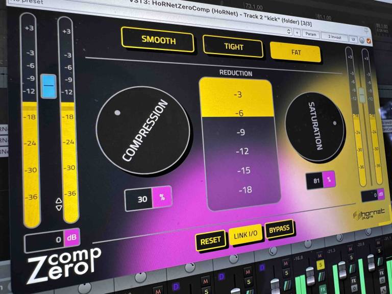 HoRNet ZeroComp interface in a DAW